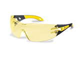 Uvex sikkerhedsbrille pheos sort/gul stel