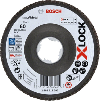 Bosch lamelslibeskive XL SKRÅ BFM 125mm K80