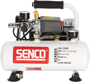 Senco støjsvag kompressor AC4504, 4ltr, 8bar, 45l/m