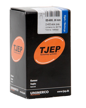TJEP ES-500 35mm klammer, m/lim. Elgalv. Box 2.000 pcs.