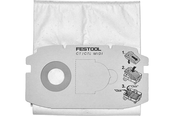 5 Sacchetti Per Polvere FESTOOL Compatibili – CT Mini, CT Midi, CT Midi-2 – 204308 / SC-FIS-CT - Foto 5
